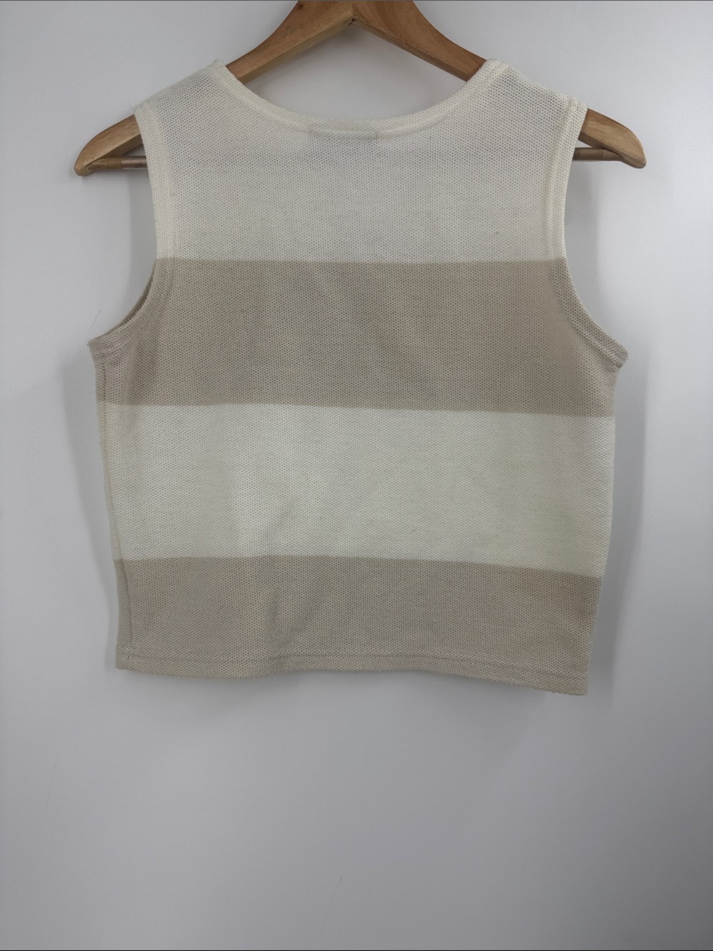 Express Cream & Ivory Striped Knit Tank and High-Waist Shorts - Picture 2 of 15